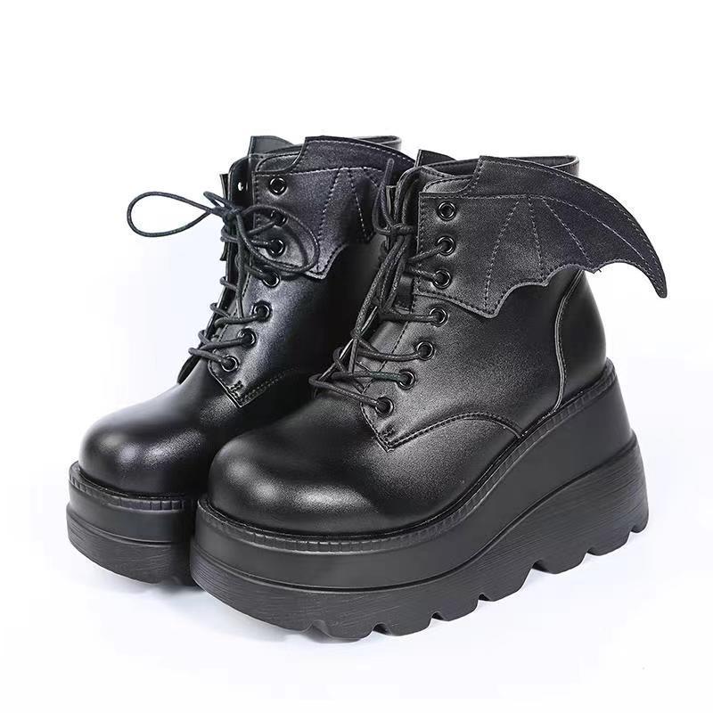 Street Fashion Plus Size - Women's Gothic Bat Wing Platform Ankle