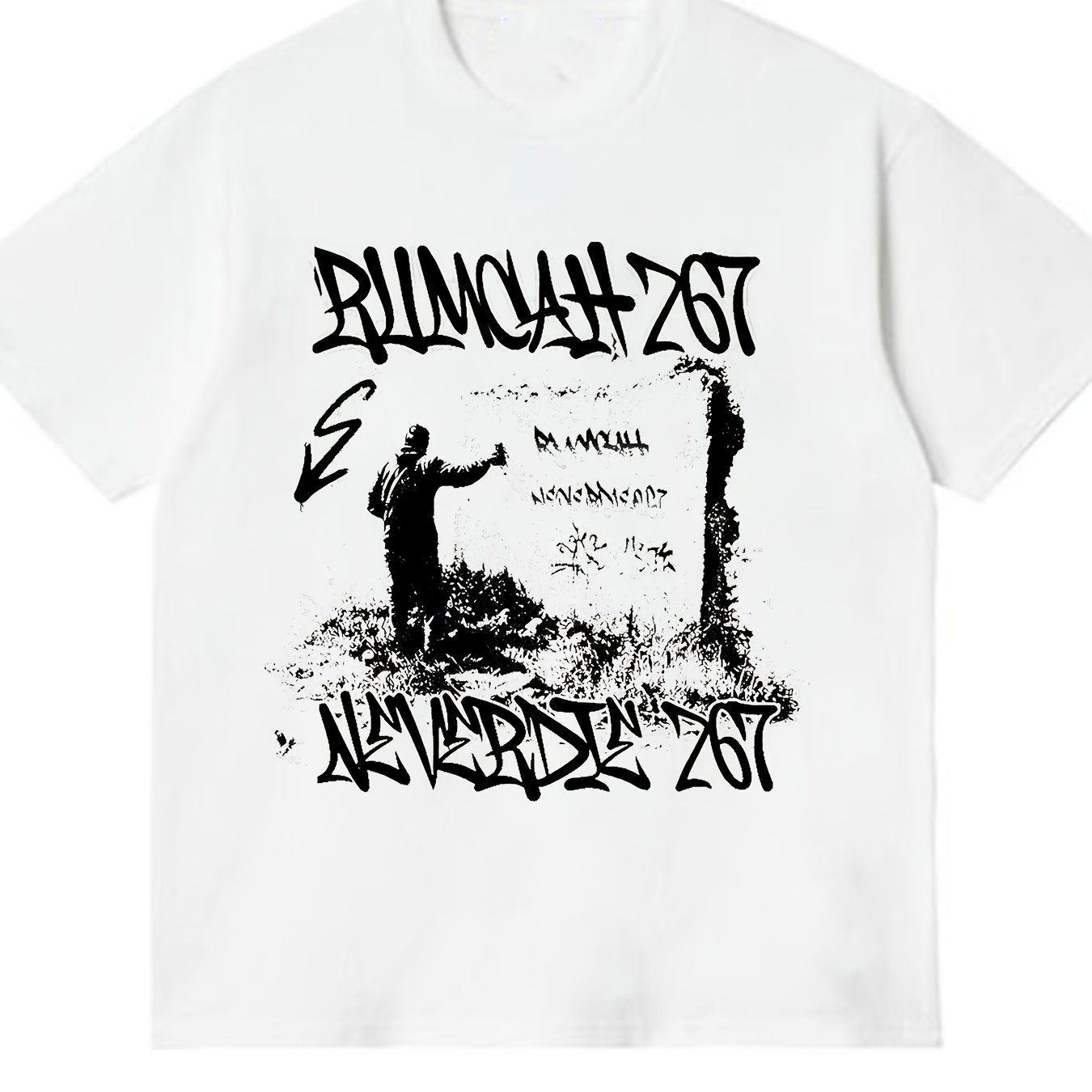 Street Fashion Graffiti - Men's Cotton Blended Graffiti Printed T-shirt