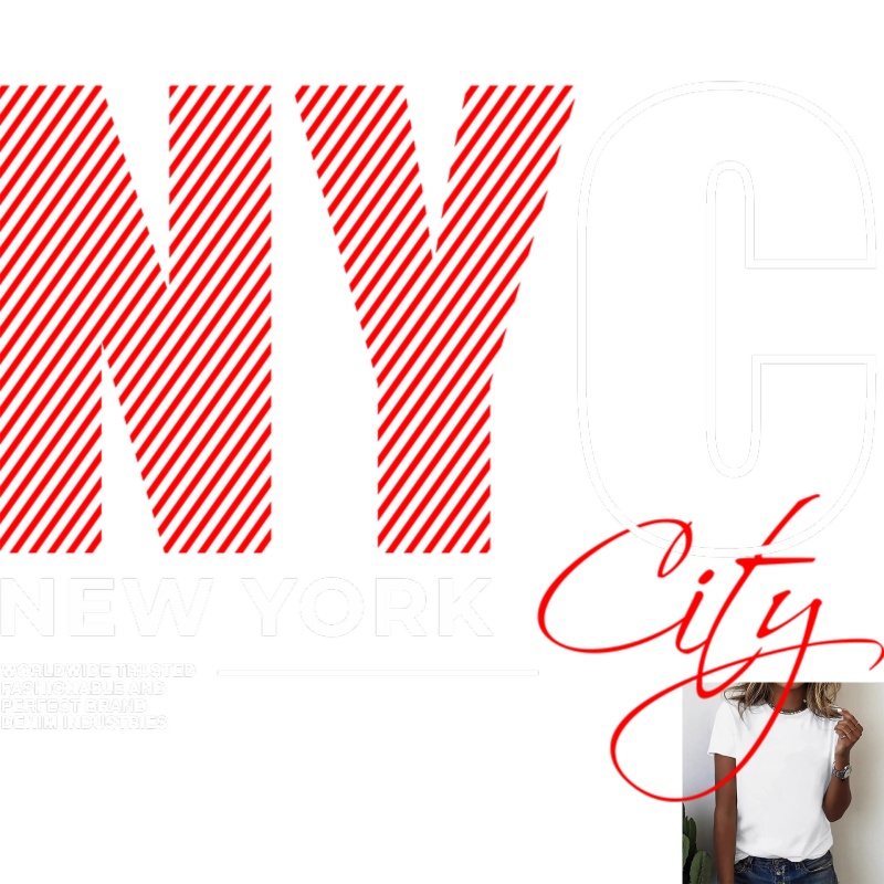 Street Fashion Nyc - NYC Letter Stripe Heat - Transfer