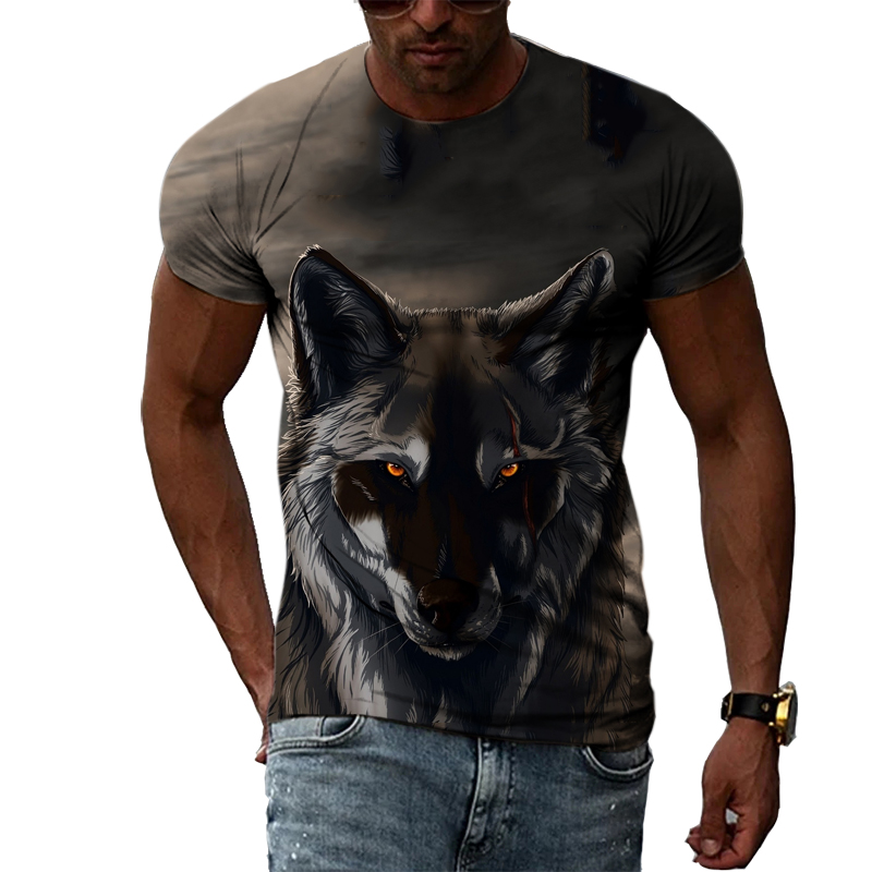 Street Fashion Elements - Casual Men's Animal Print T-shirt Hip-hop
