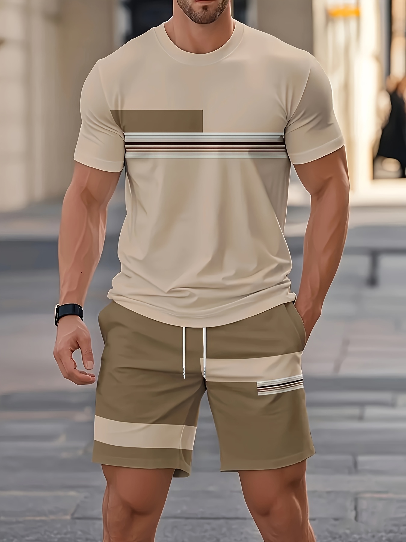 Street Fashion Outfit - Summer Men's Sets Casual O-neck Short