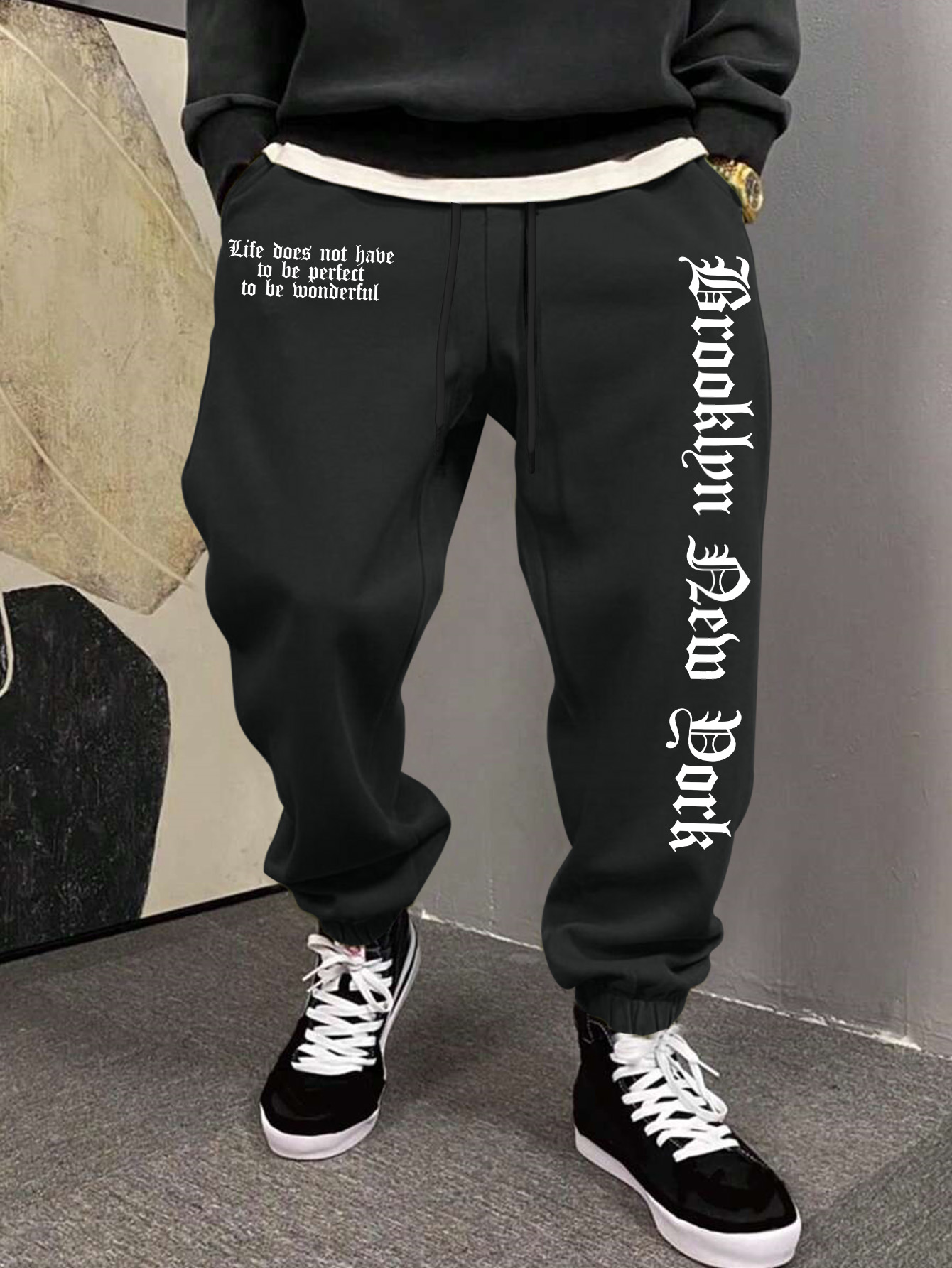 Street Fashion Nyc - Men's Aesthetic NYC Life Slogan Art