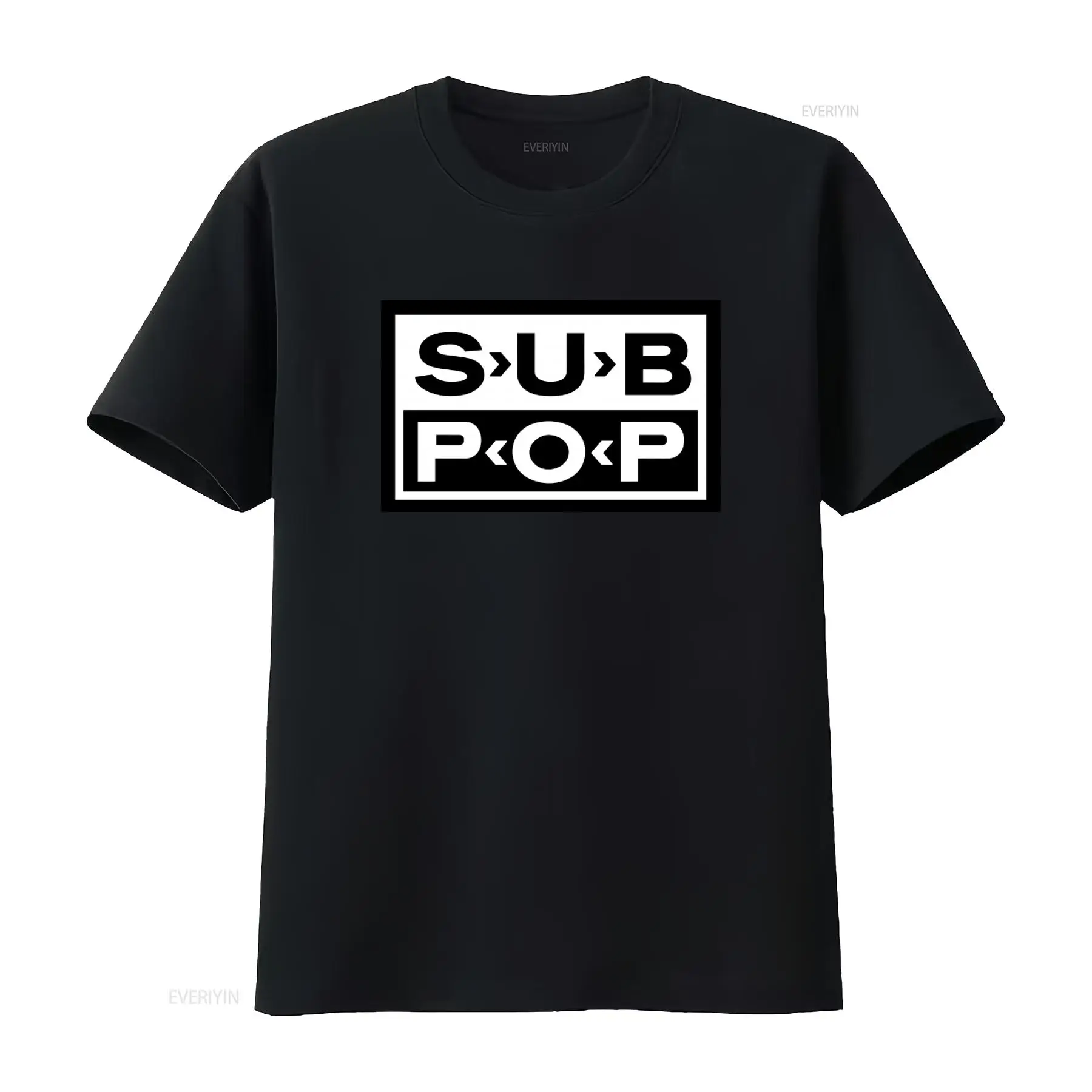 Sub Pop Logo T Shirt Black wit - Street Fashion Mood 评论和价格