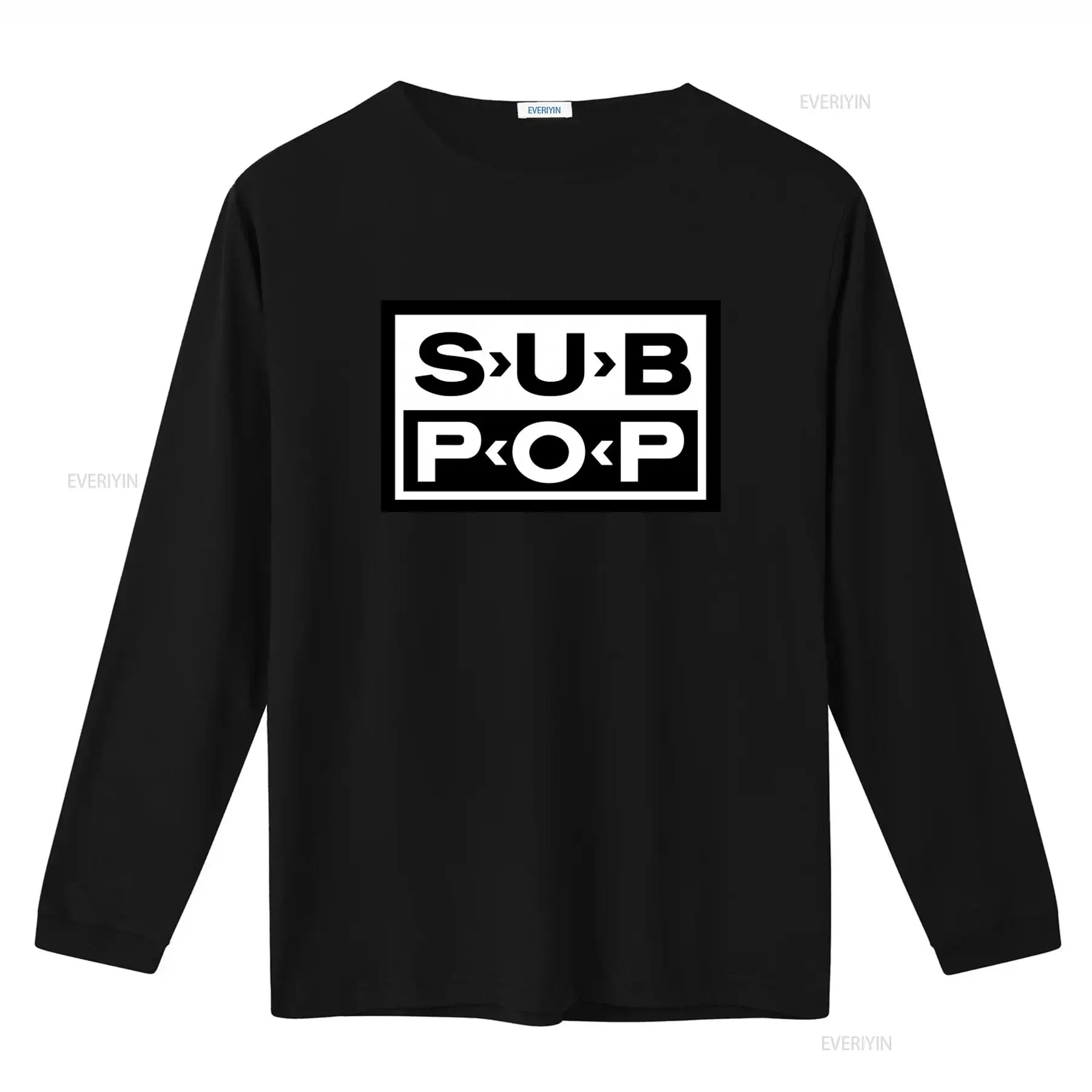Sub Pop Logo T Shirt Black wit - Street Fashion Mood 评论和价格