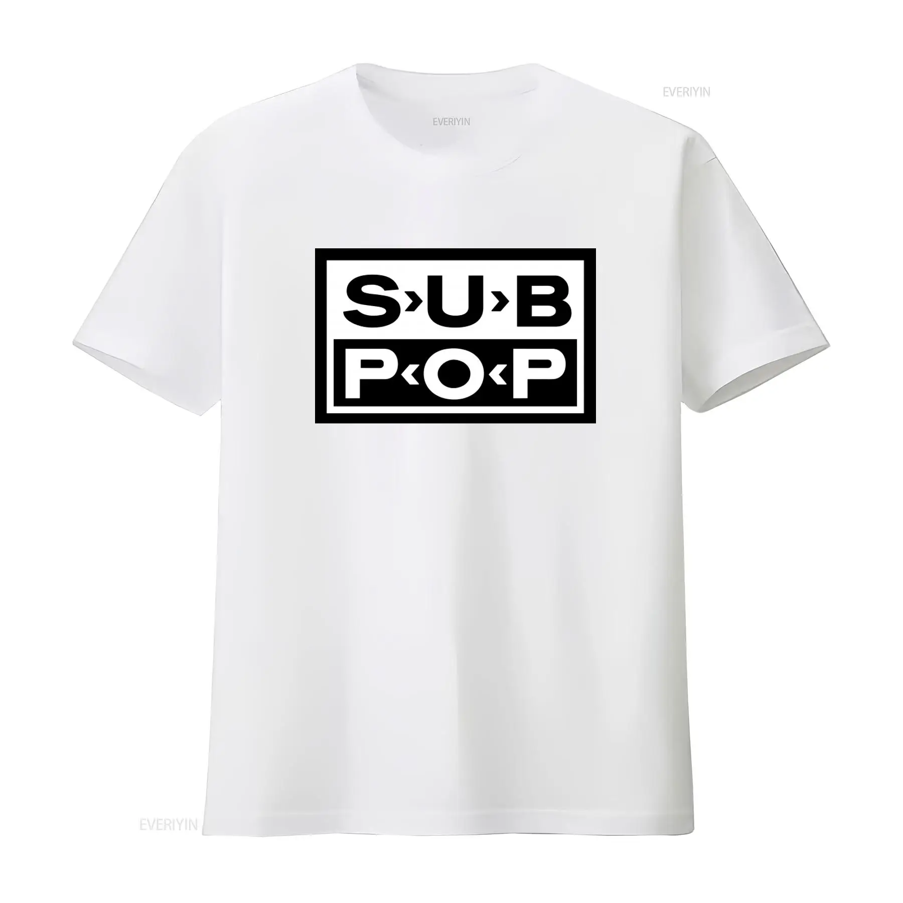 Sub Pop Logo T Shirt Black wit - Street Fashion Mood 评论和价格