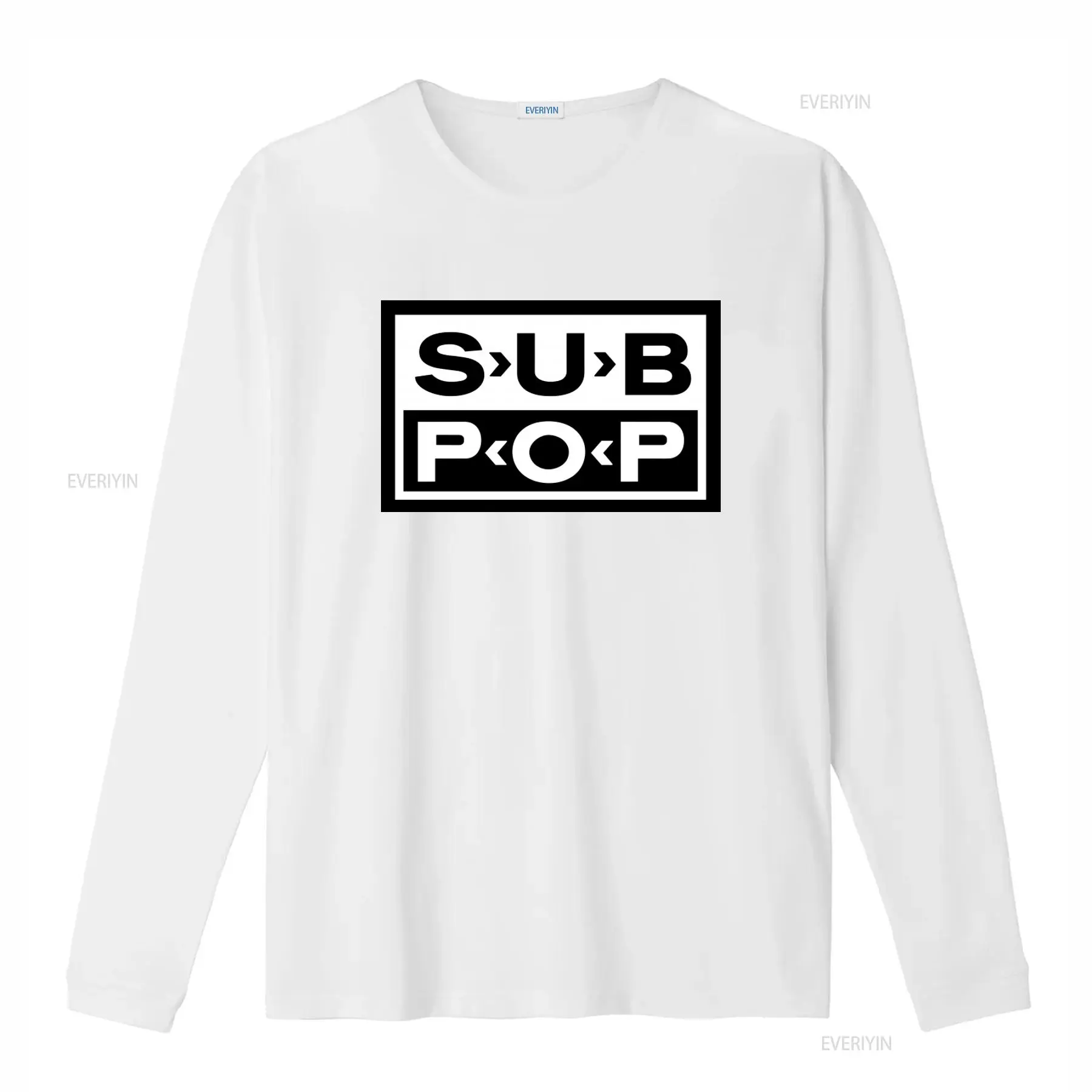 Sub Pop Logo T Shirt Black wit - Street Fashion Mood 评论和价格