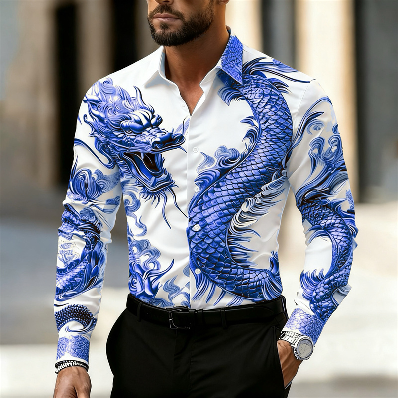 Men's Shirt Long Sleeve Shirt  - Street Fashion Shanghai 评论和价格