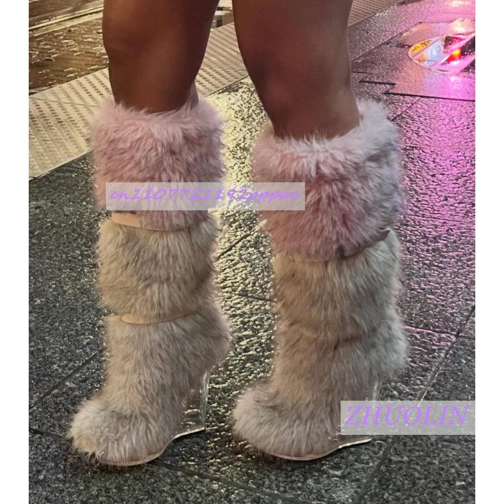 Winter Gradient Furry Transpar - Street Fashion Winter 评论和价格