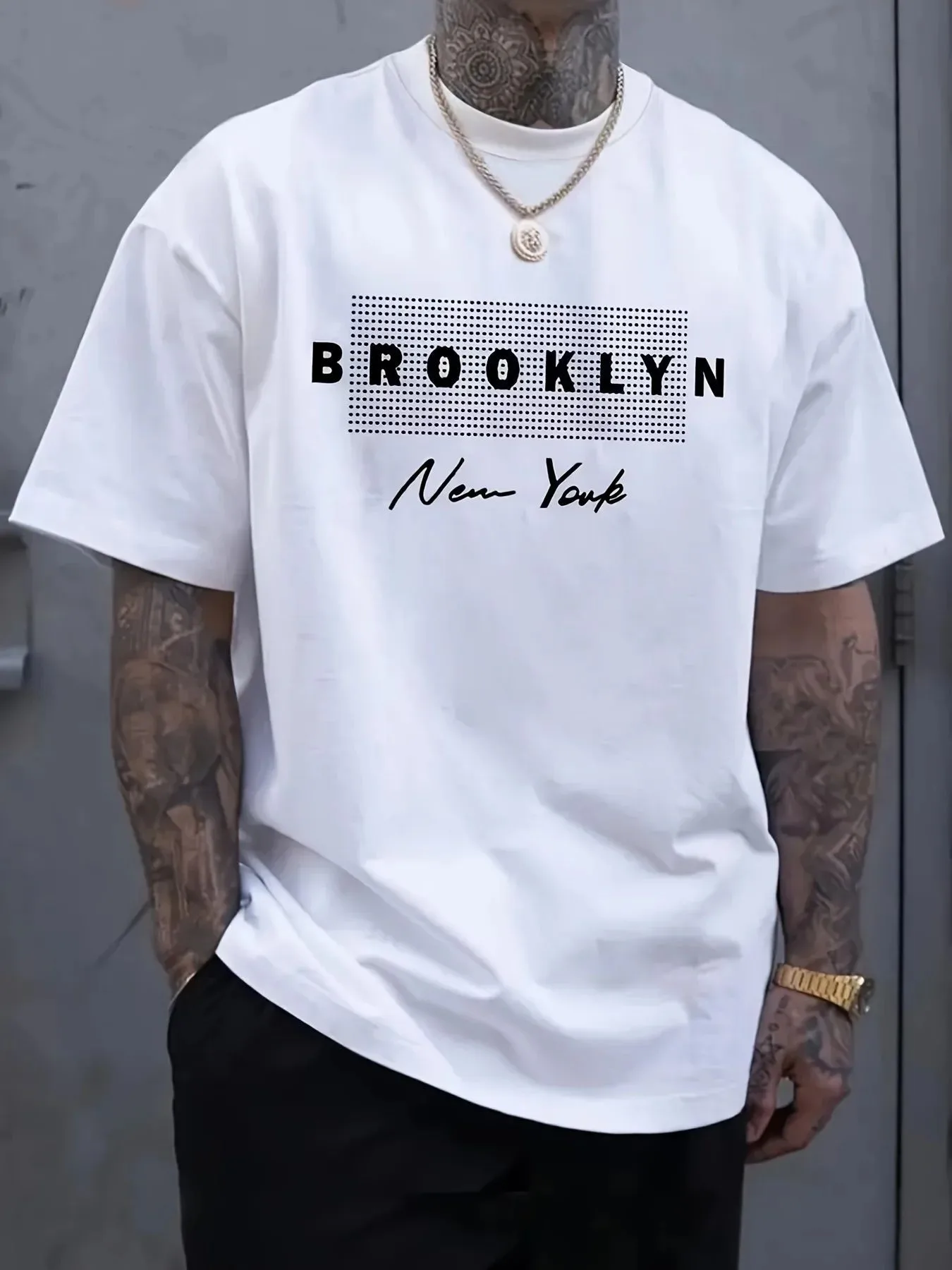 Men's New York Letter Printed  - Street Fashion New York 评论和价格