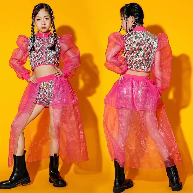 Girls' Jazz Dance Costume Sequ - Street Fashion Online 评论和价格