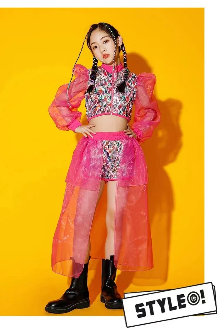 Girls' Jazz Dance Costume Sequ - Street Fashion Online 评论和价格