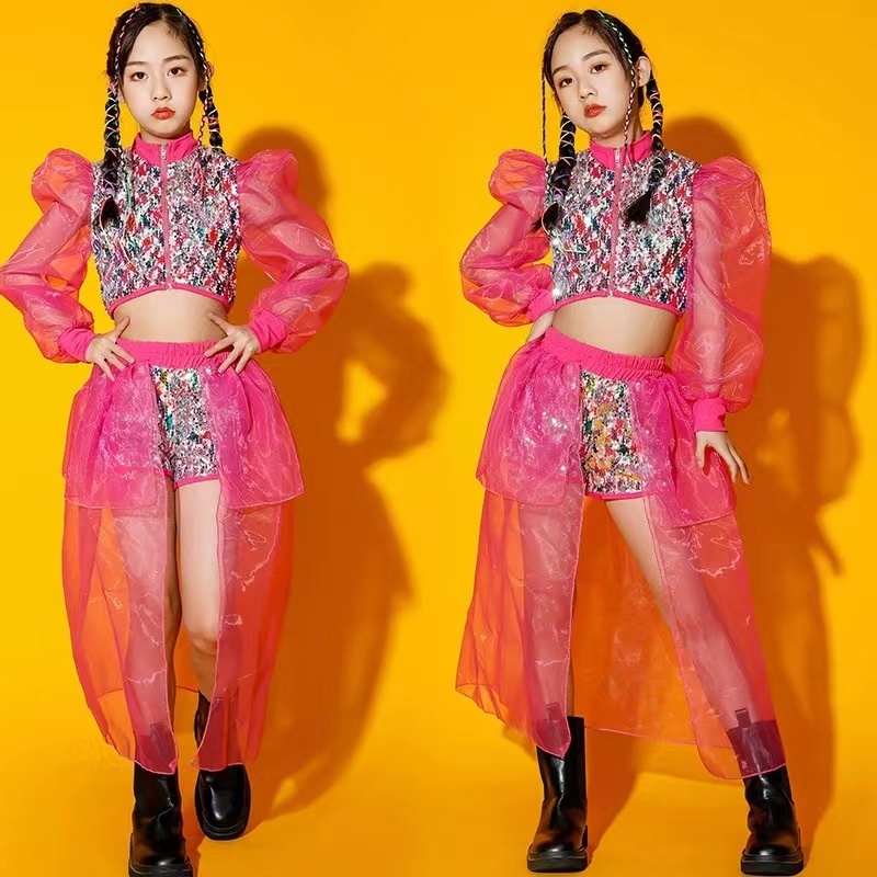 Girls' Jazz Dance Costume Sequ - Street Fashion Online 评论和价格