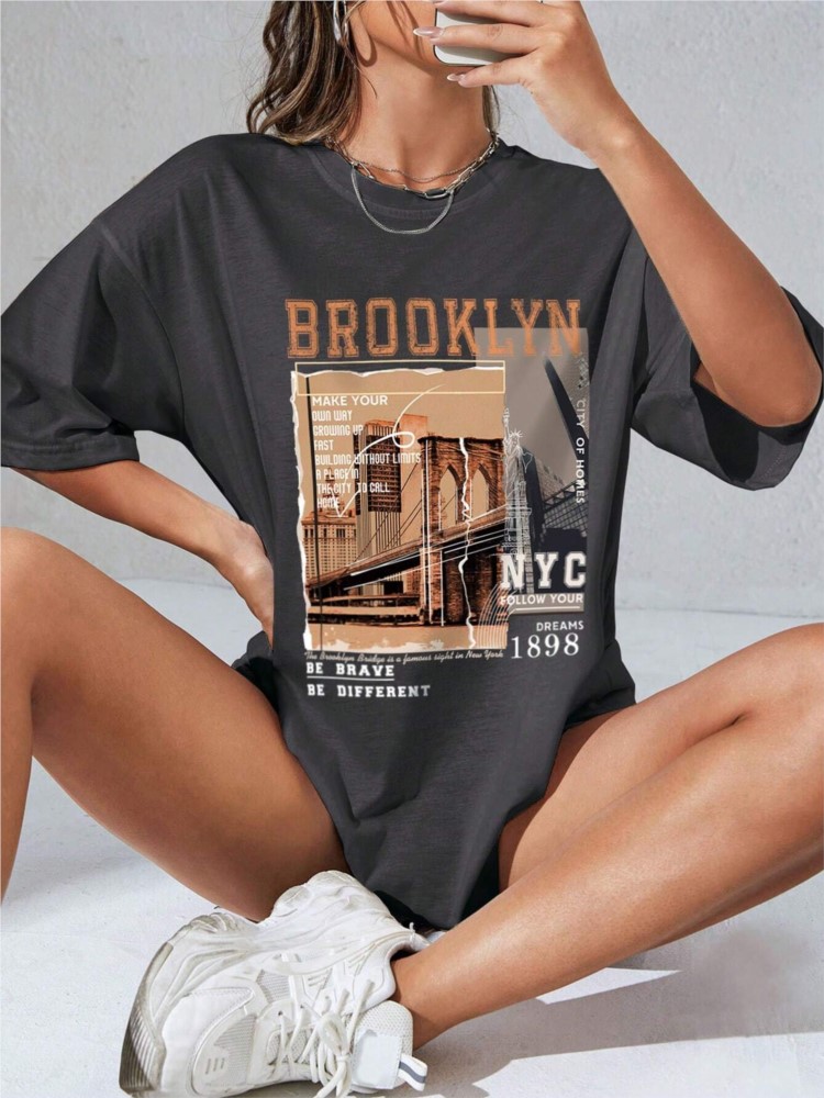 Spring Woman Cotton T-Shirts L - Street Fashion Nyc 评论和价格