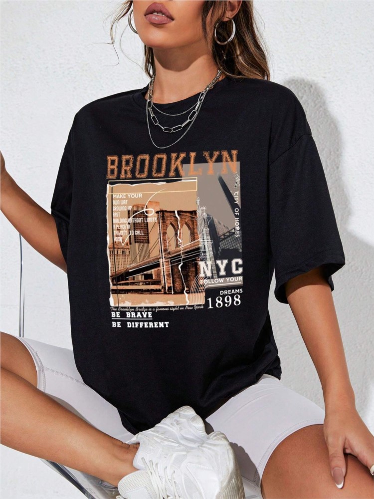 Spring Woman Cotton T-Shirts L - Street Fashion Nyc 评论和价格