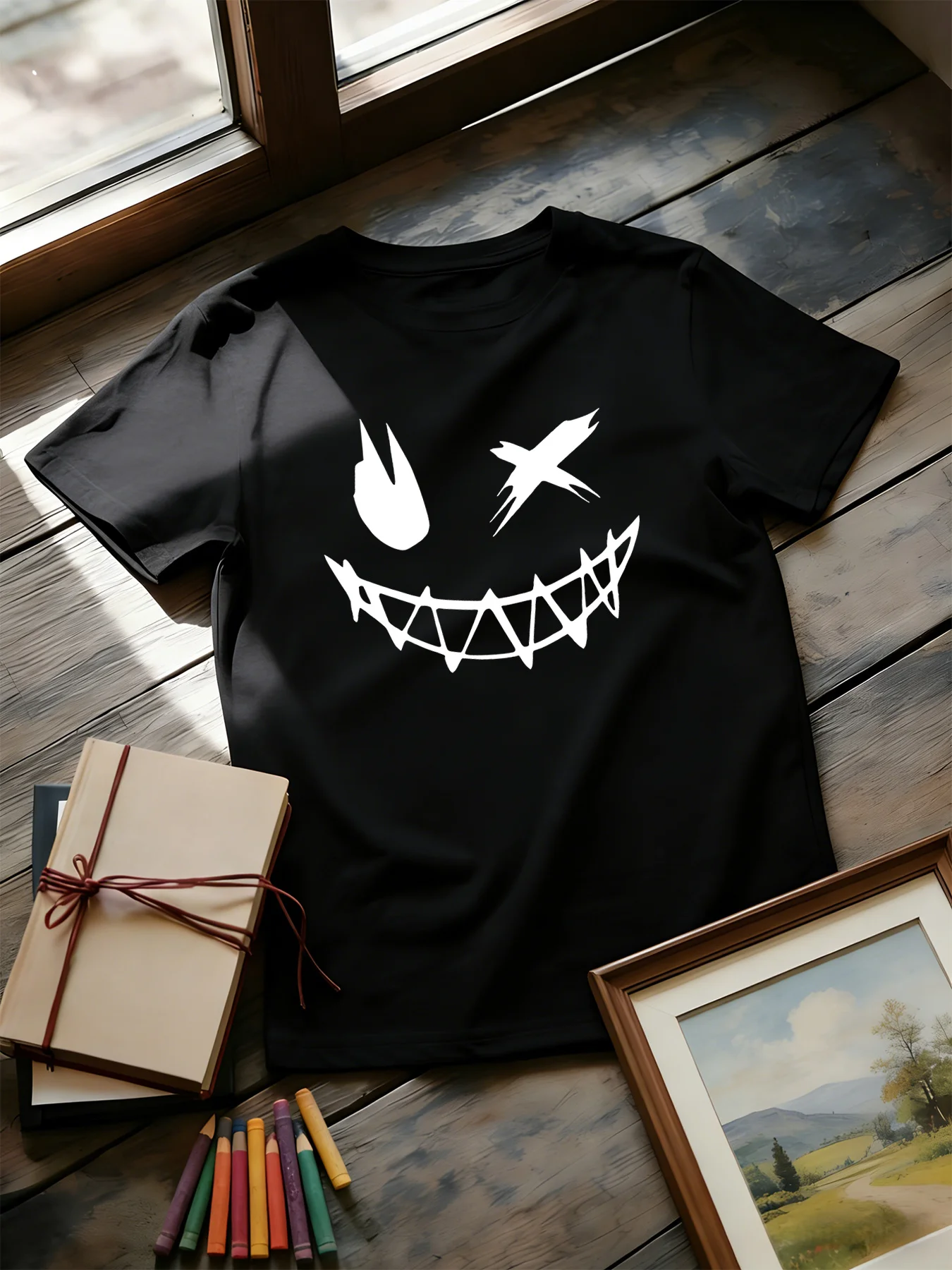 Dark Devil Smiling Face Fashio - Street Fashion Elements 评论和价格