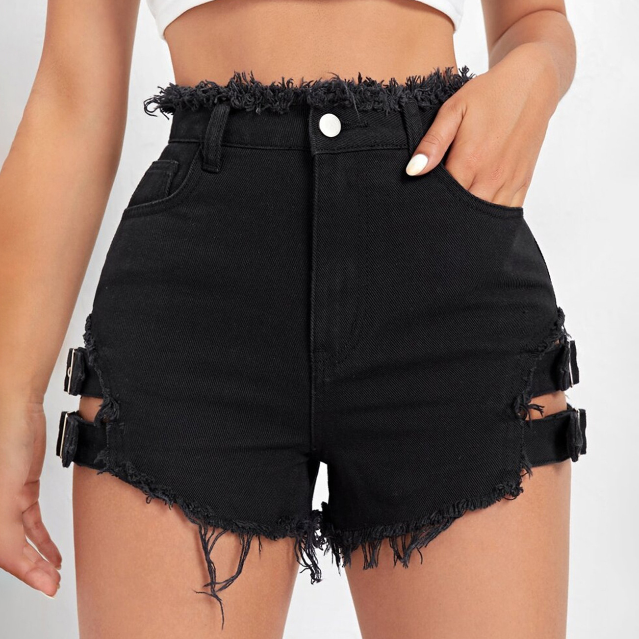 Women High Waist Denim Shorts  - Street Fashion Outfit 评论和价格