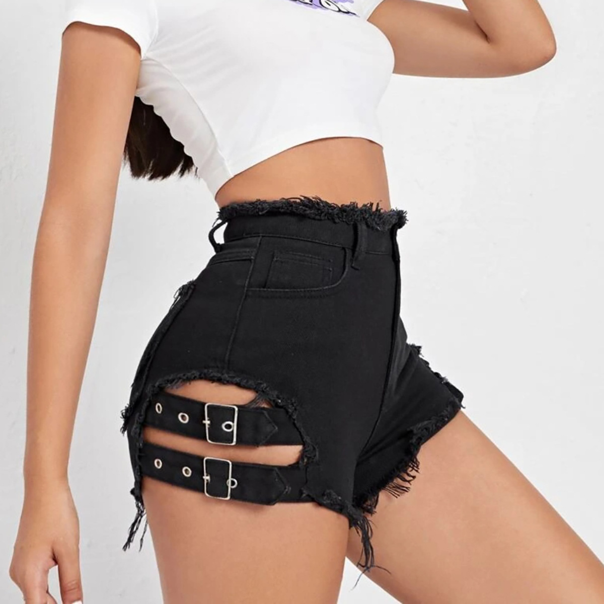 Women High Waist Denim Shorts  - Street Fashion Outfit 评论和价格