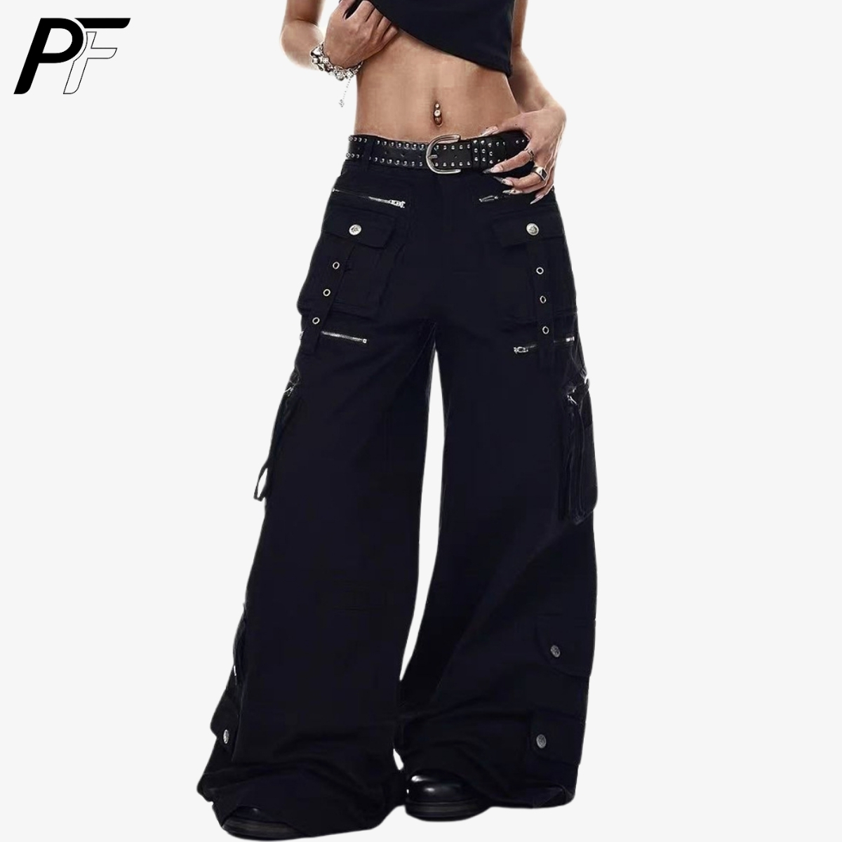 Grunge Techwear Wide Leg Cargo - Techwear Pants Tactical 评论和价格