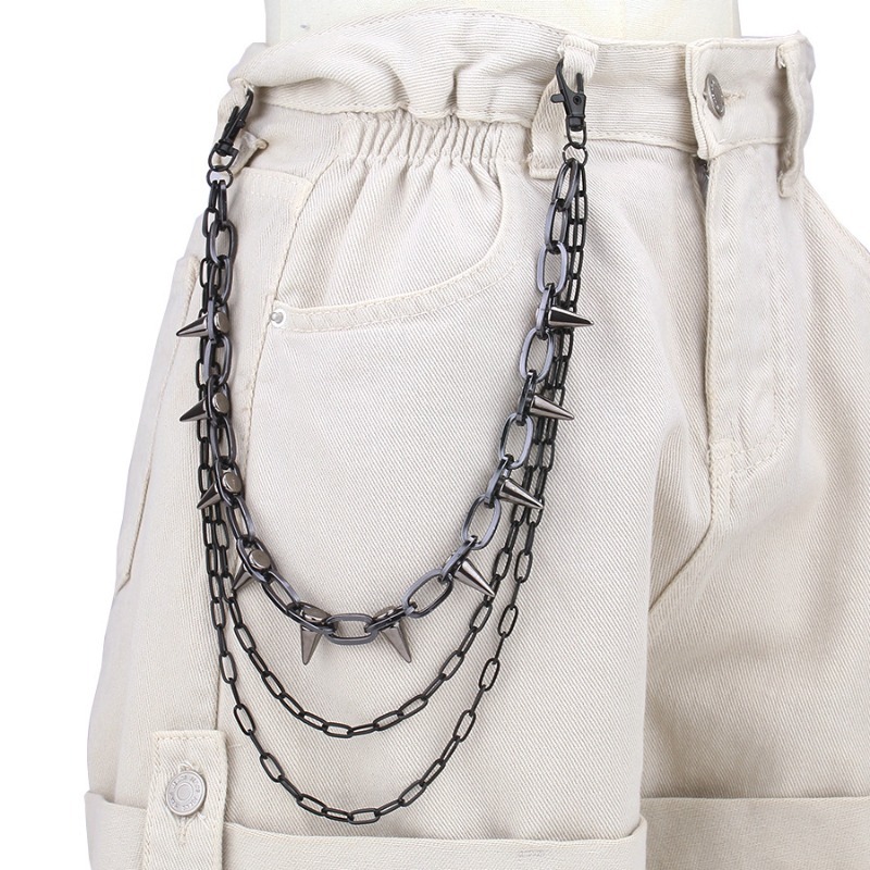 Hip Hop Punk Rock Metal Pants  - Street Fashion Jewelry 评论和价格