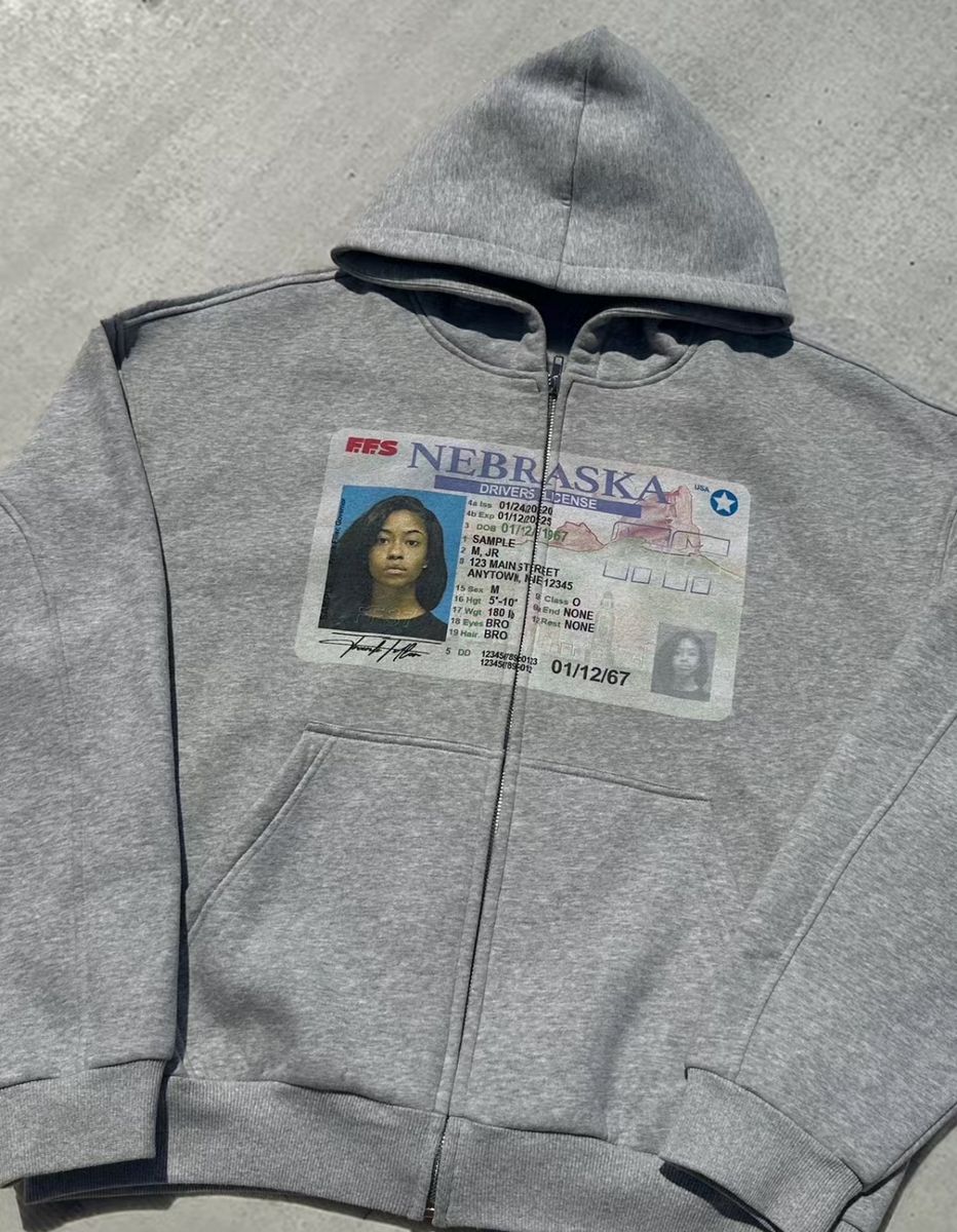 Y2K retro grey zip hoodies fas - Street Fashion New York 评论和价格