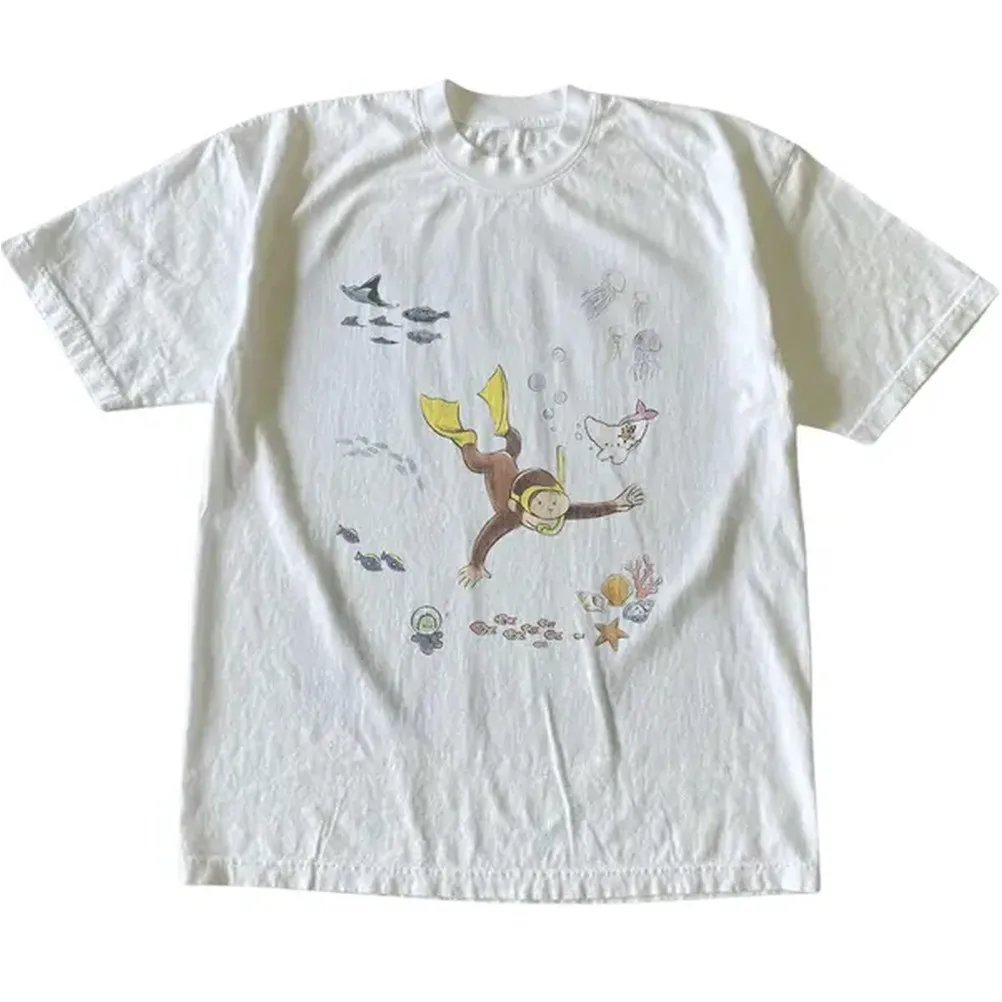 Curious George Underwater T-Sh - Street Fashion Mood 评论和价格