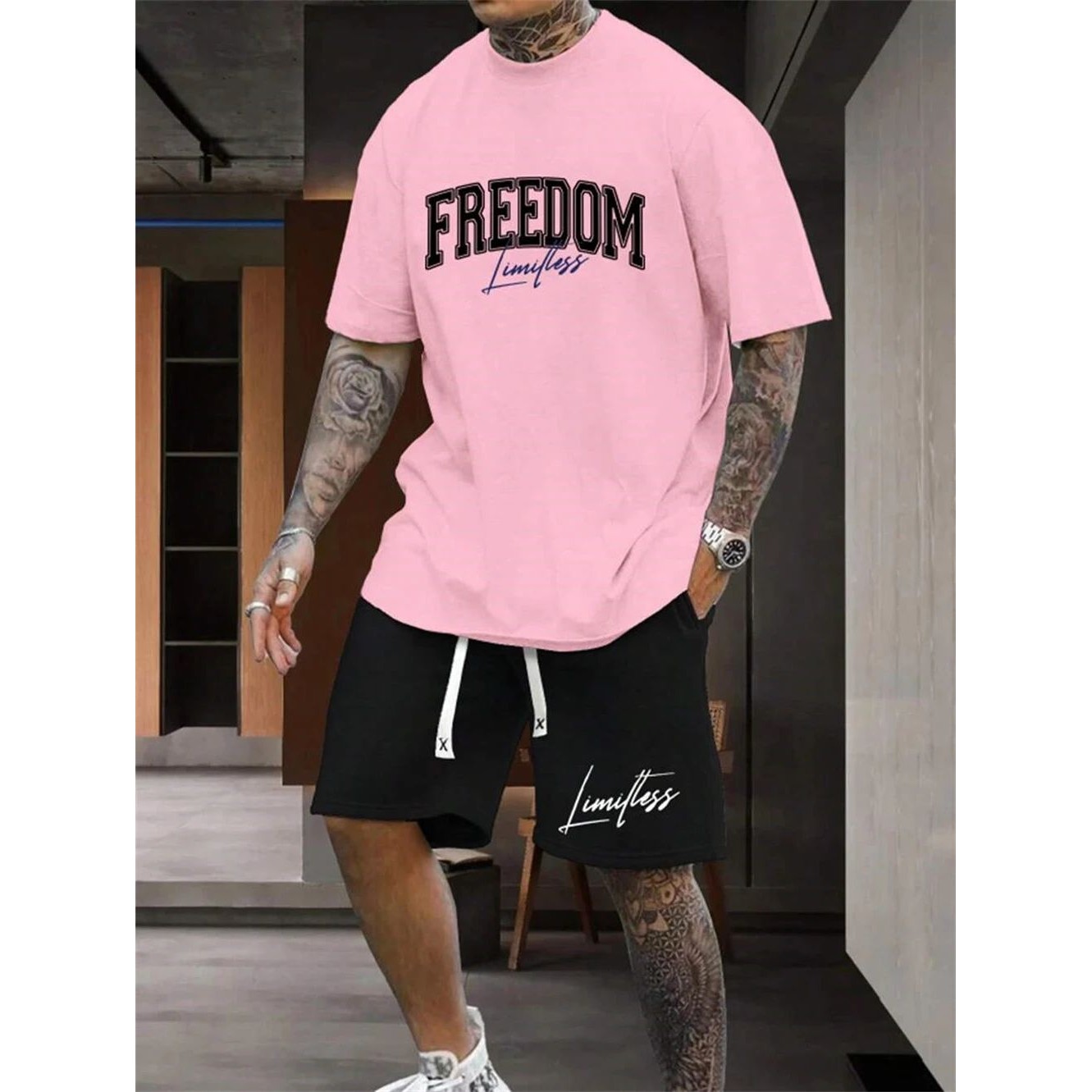 Men's Summer Two-piece Street  - Street Fashion Outfit 评论和价格