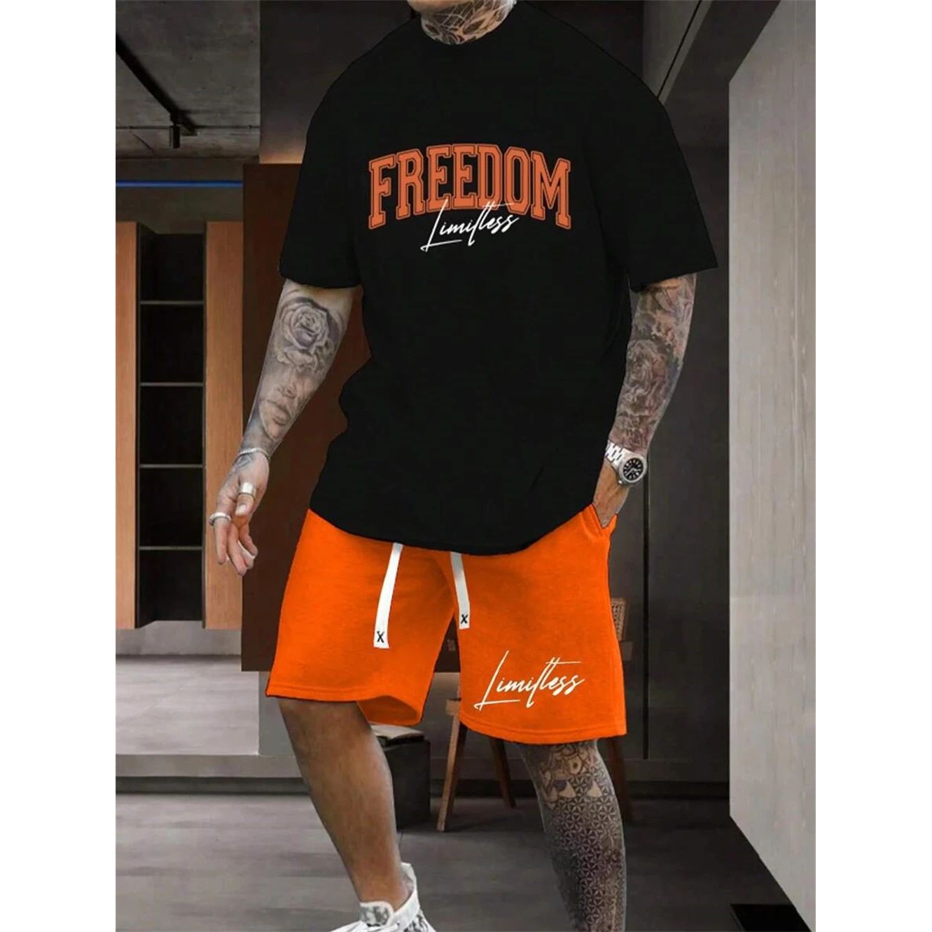 Men's Summer Two-piece Street  - Street Fashion Outfit 评论和价格