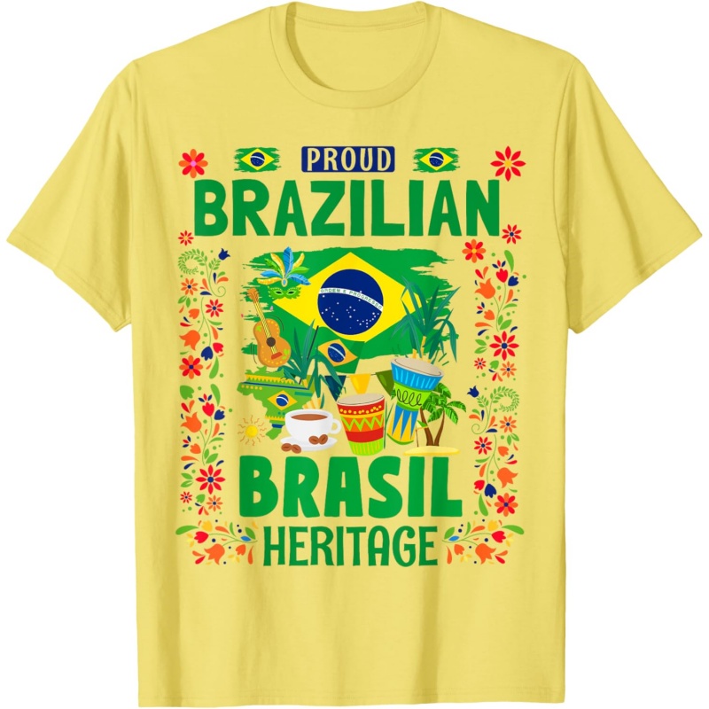 3D Printed Brazil Music T-Shir - Street Fashion Brazil 评论和价格