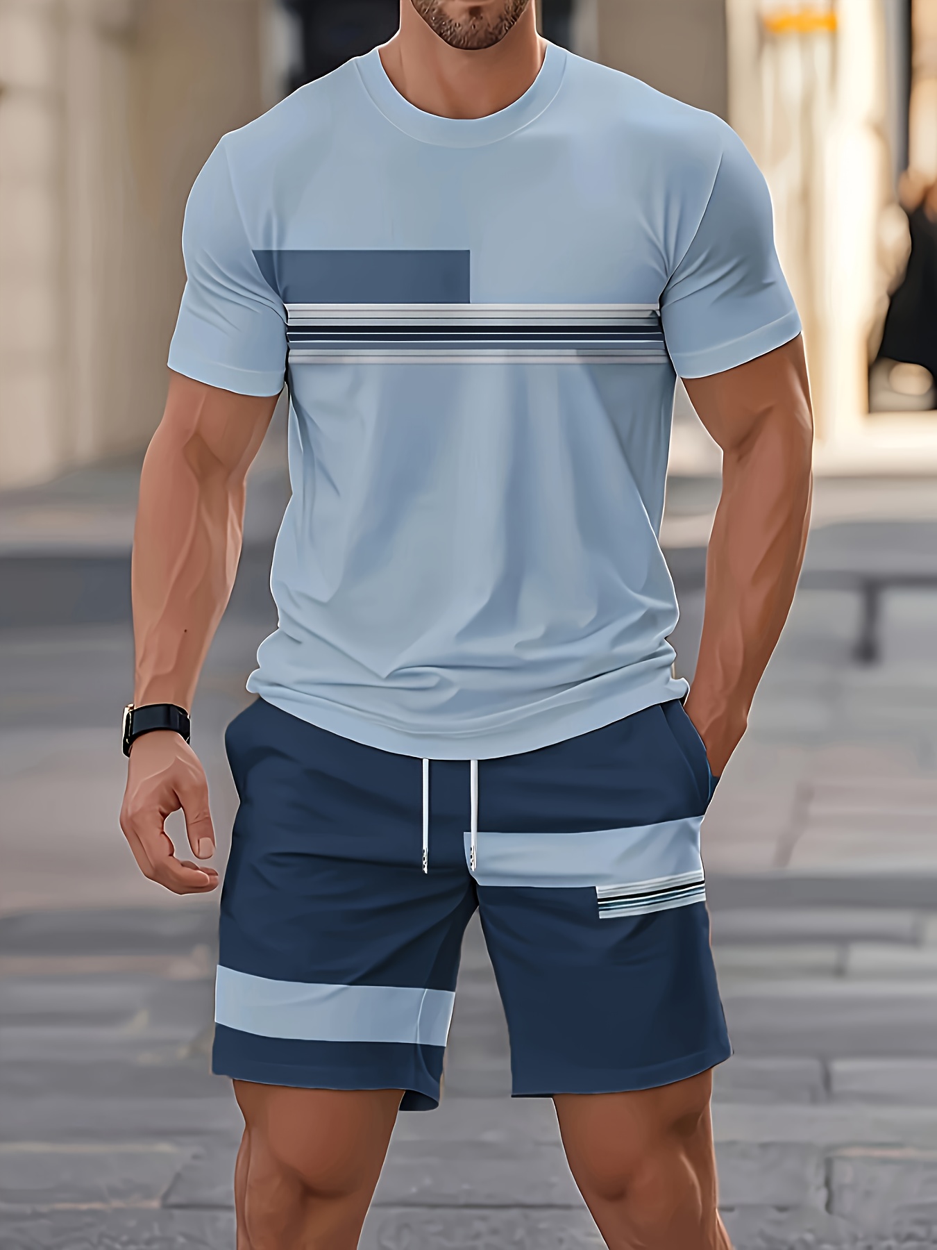 Summer Men's Sets Casual O-nec - Street Fashion Outfit 评论和价格