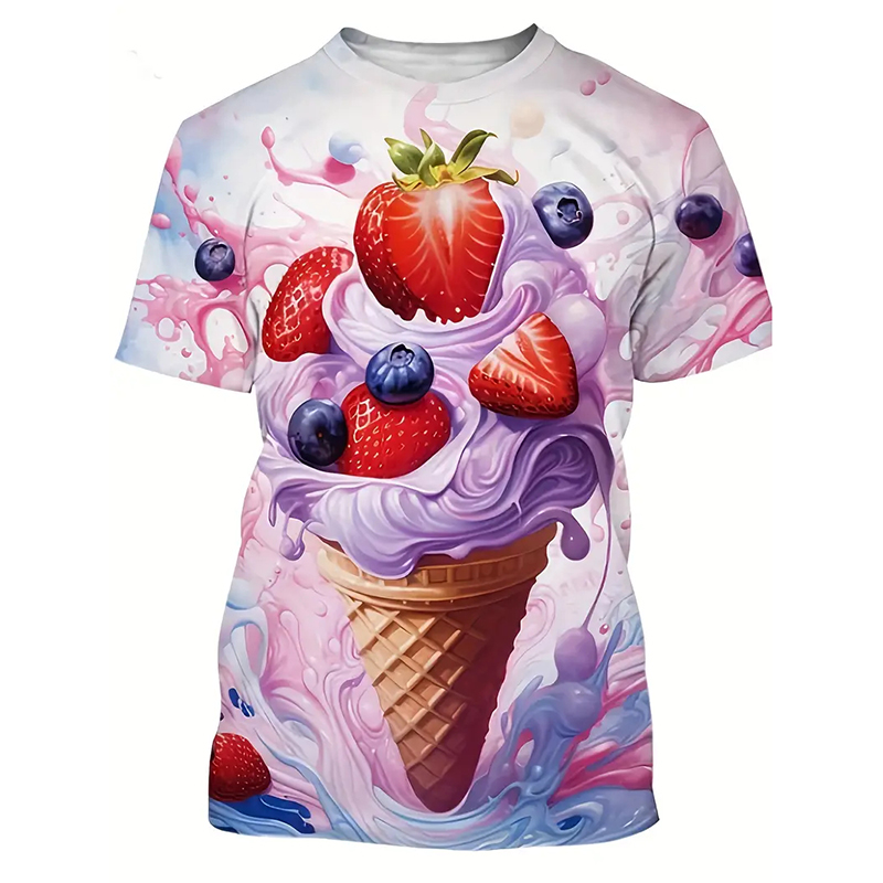 Ice Cream Color Fashion T-shir - Street Fashion Trend 2025 评论和价格