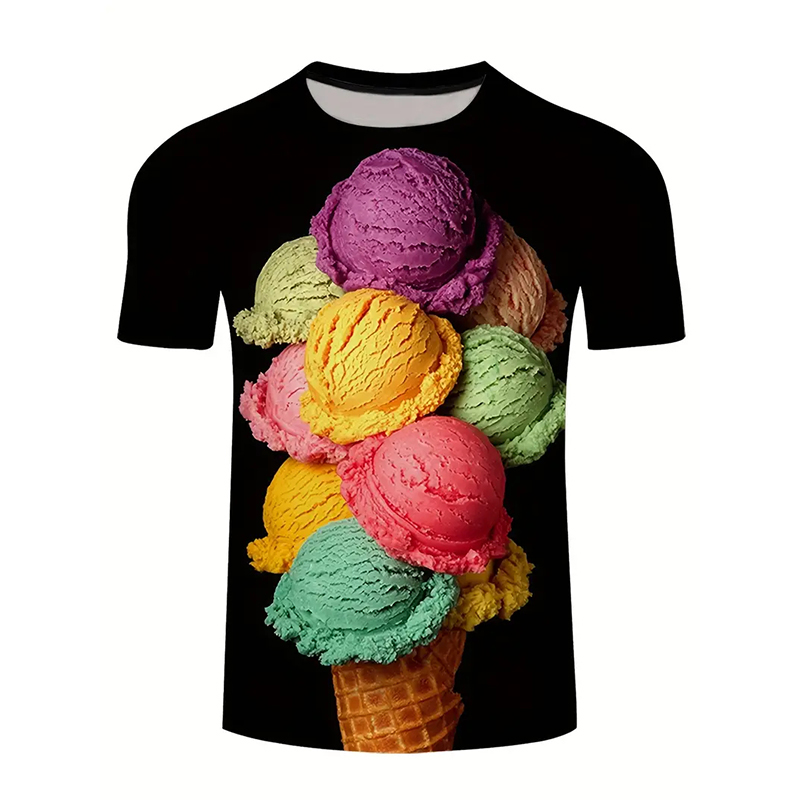 Ice Cream Color Fashion T-shir - Street Fashion Trend 2025 评论和价格
