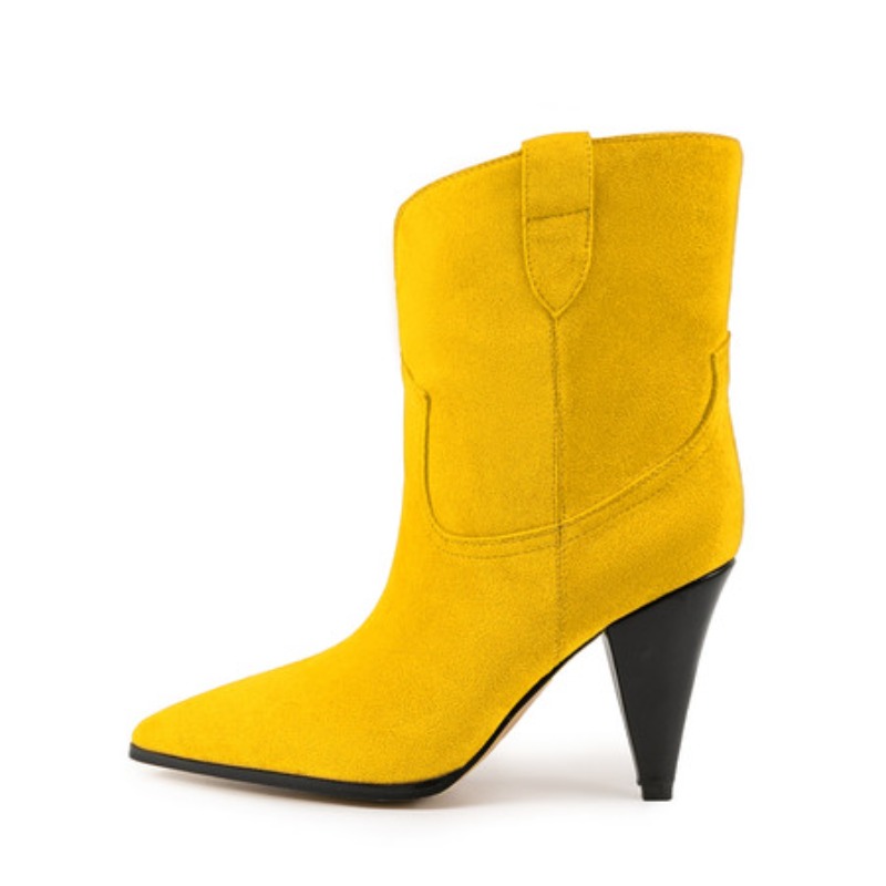Bicolor Spike Heels Pull On Fa - Street Fashion Plus Size 评论和价格