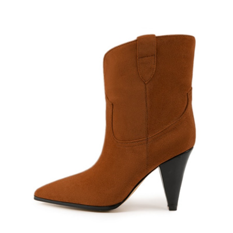 Bicolor Spike Heels Pull On Fa - Street Fashion Plus Size 评论和价格